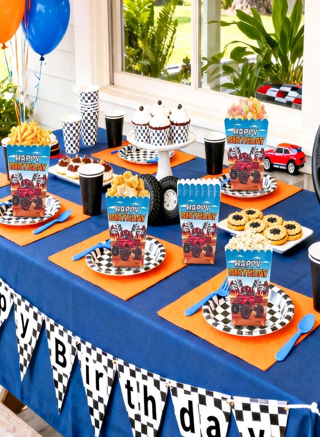 Roaring Good Time Monster Truck Party Popcorn Boxes Racing Decoration Bags Goody Treat Candy Bags Monster Truck Party Supplies for Themed Birthday Decor Supplies 10 PCS - Image 4